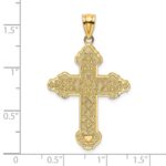 14K Flower Center Scroll Cross Charm - Image 3