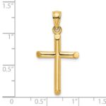 14K Polished Cylinder Cross Charm - Image 3