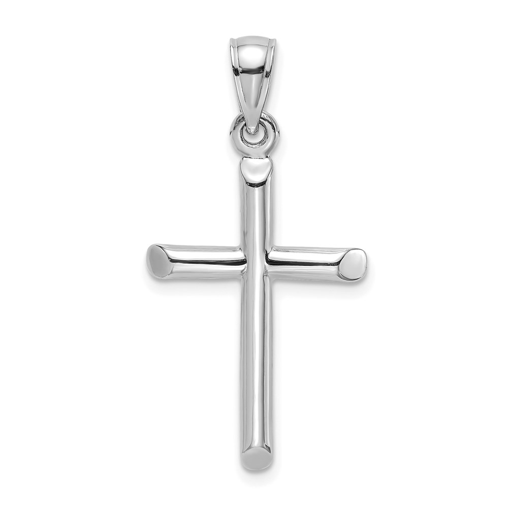 K8395W.jpg 14K White Gold Polished Cylinder Cross Charm - Image 1