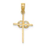 14K Polished Infinity Circles Cross Charm - Image 4