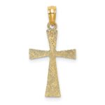 14K Textured Cross with Flared Tips Charm - Image 4