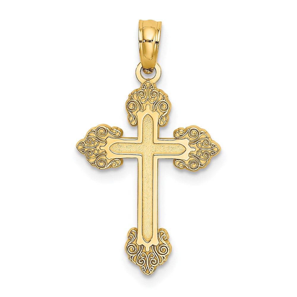 K8420.jpg 14K Polished and Textured Fancy Cross Charm - Image 1