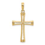 14K Polished and Cut-Out Cross Pendant