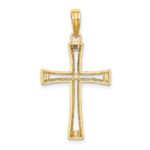 14K Polished and Cut-Out Cross Pendant - Image 4