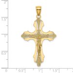 14K Textured Cut-Out Crucifix with Budded Tips Charm - Image 3