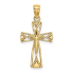 14K Polished Cut-Out Cross with Triangle Ends Charm