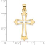 14K Polished and Cut-Out Cross Charm - Image 3