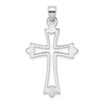 14K White Gold Polished and Cut-Out Cross Charm - Image 4