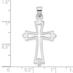 14K White Gold Polished and Cut-Out Cross Charm - Image 3