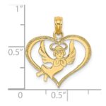 14K Polished Angel In Heart Charm - Image 3