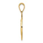 14K Polished and Satin Miraculous Medal Round Charm - Image 2