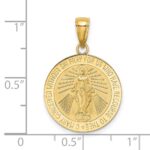 14K Polished and Satin Miraculous Medal Round Charm - Image 3