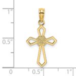 14K Cut-Out and Flat Cross with Flower Charm - Image 3