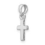 14K White Gold 3-D and Polished Mini Cross Charm - Image 5