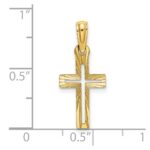 14K Cut-out Diamond-cut Cross Charm - Image 3
