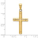 14K Tubular Cross Charm - Image 3