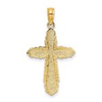 14K Solid Beaded Cross Charm - Image 4