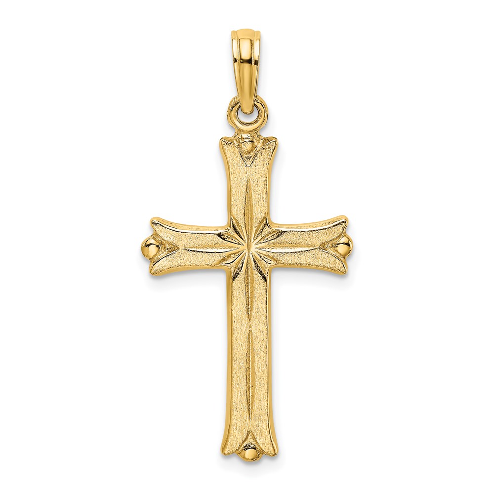 K8509.jpg 14K Cross with Starburst Center Charm - Image 1