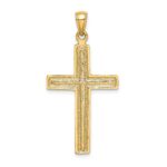 14K Polished Beaded Cross Charm - Image 4