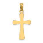 14K Polished Beveled Cross with Round Tips Charm - Image 4