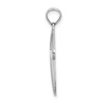 14K White Gold Polished Beveled Cross with Round Tips Charm - Image 2