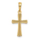 14K Polished Beveled Cross with Round Tips Charm - Image 3