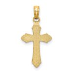 14K Diamond-cut Beaded Edge Cross Charm - Image 4