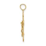 14K Inri Crucifix with Scroll Tips Charm - Image 2