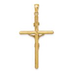 14K Textured Crucifix Charm - Image 4