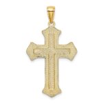 14K 2-D Filigree Center Block Cross Charm - Image 4