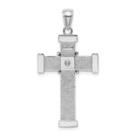 14k White Gold Polished -X- Center Cross Pendant - Image 4