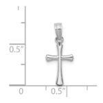 14K White Gold Polished Beveled Cross with Round Tips Charm - Image 4