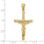 14K Textured Crucifix Charm - Image 3