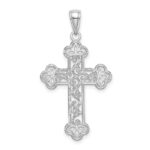 14K White Gold Textured and Beaded Edge Charm - Image 4