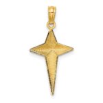 14K 2-D Polished Triangle Tipped Cross Charm - Image 4