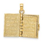 14K 3-D THE JABEZ PRAYER Book 1st Chronicles 4:10 Moveable Pages Pendant - Image 6
