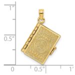 14K 3-D THE JABEZ PRAYER Book 1st Chronicles 4:10 Moveable Pages Pendant - Image 4