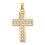 14K Filigree Beaded Outline Cross Charm