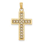 14K Filigree Beaded Outline Cross Charm - Image 4