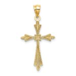 14K Diamond-cut Cross with Fancy Edges Charm - Image 4
