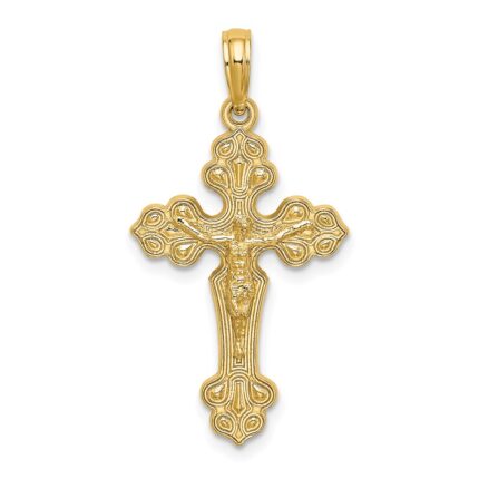 14K Crucifix with Fancy Tips Charm