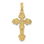 14K Diamond-cut Crucifix with Fancy Tips Charm