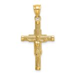 14K Beaded Accent Crucifix Charm