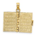 14K 3-D THE TEN COMMANDMENTS in Hebrew Book with Moveable Pages Pendant - Image 6