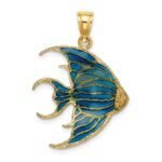 14K Blue Enameled Angelfish Charm - Image 3