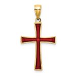 14K Red Enameled Cross Charm - Image 4