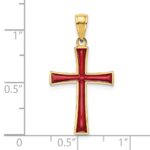 14K Red Enameled Cross Charm - Image 3