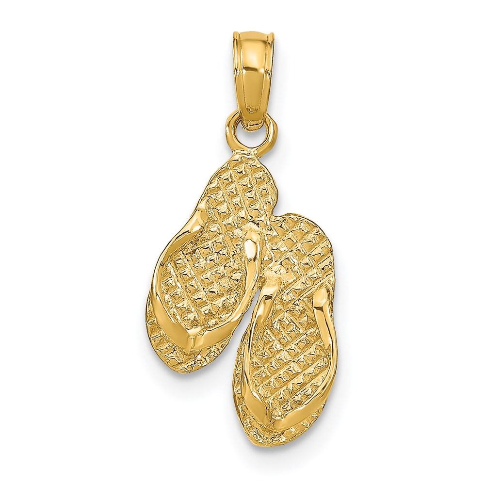 K8648.jpg 14k MARCO ISLAND Reversible Flip Flops Pendant - Image 1