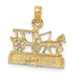 14K CHARLESTON Horse and Cart Charm - Image 4