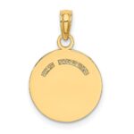14K Polished and Textured Flat Baseball Charm - Image 4